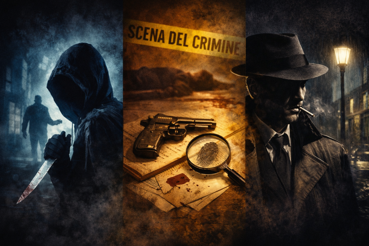 thriller giallo noir differenze atmosfera crime investigazione suspense